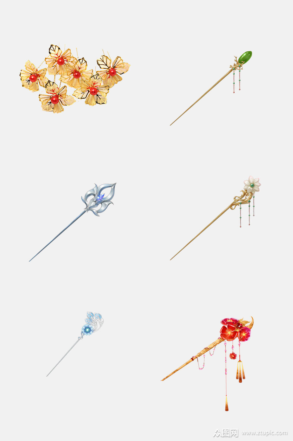 简洁古风配饰发簪免抠素材素材