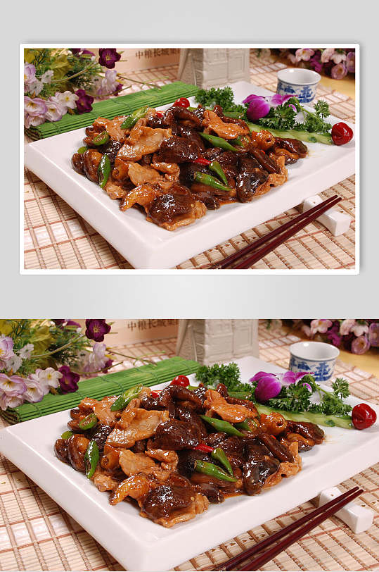 肉片烧香菇食品图片