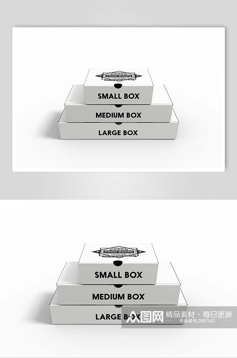 大气长方形快餐盒样机效果图素材