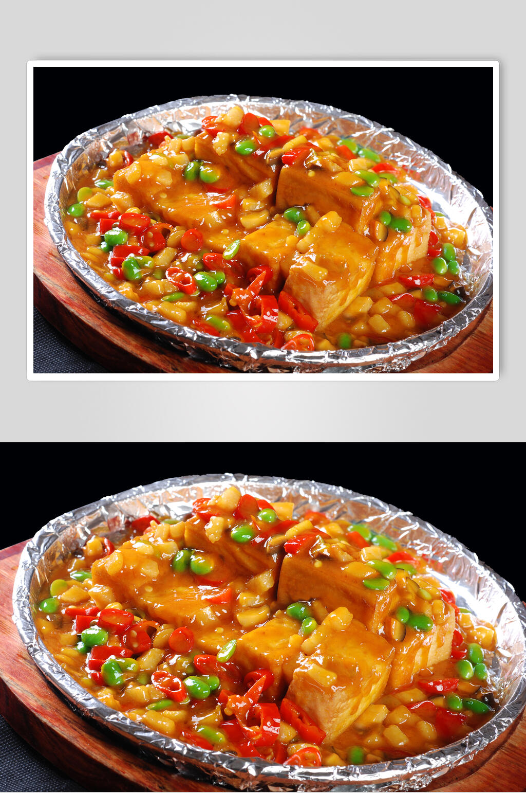 酱汁蛋豆腐食品图片素材