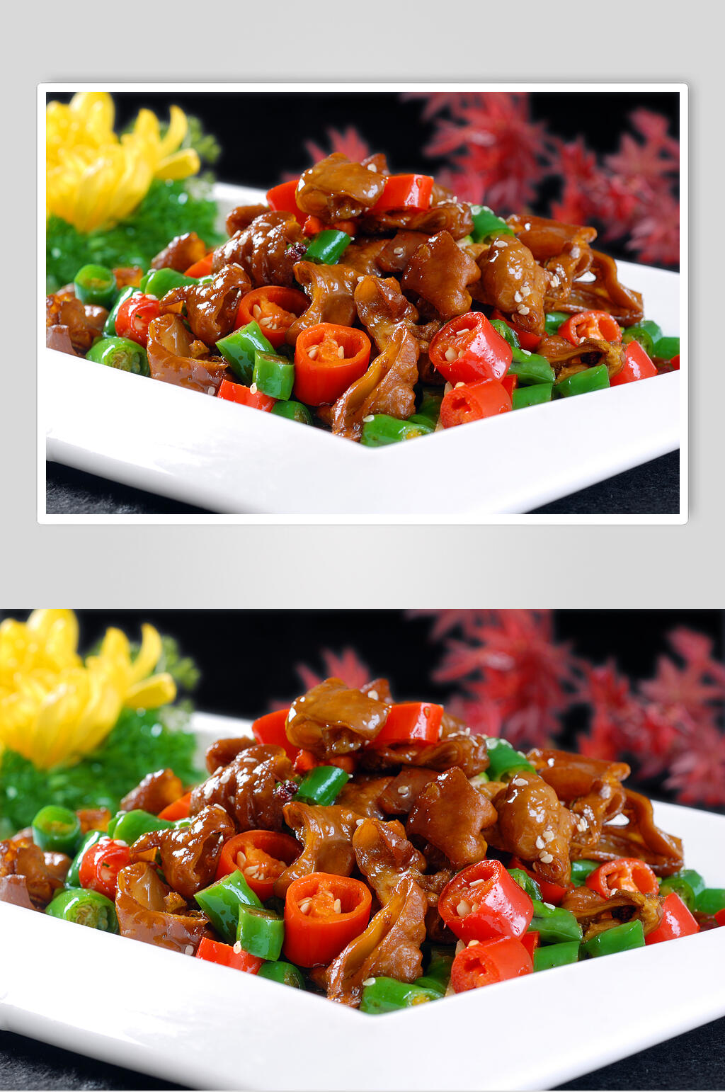 正宗美味双椒肥肠食品图片素材