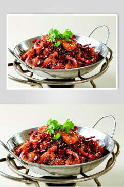 干锅香辣虾餐饮食物图片