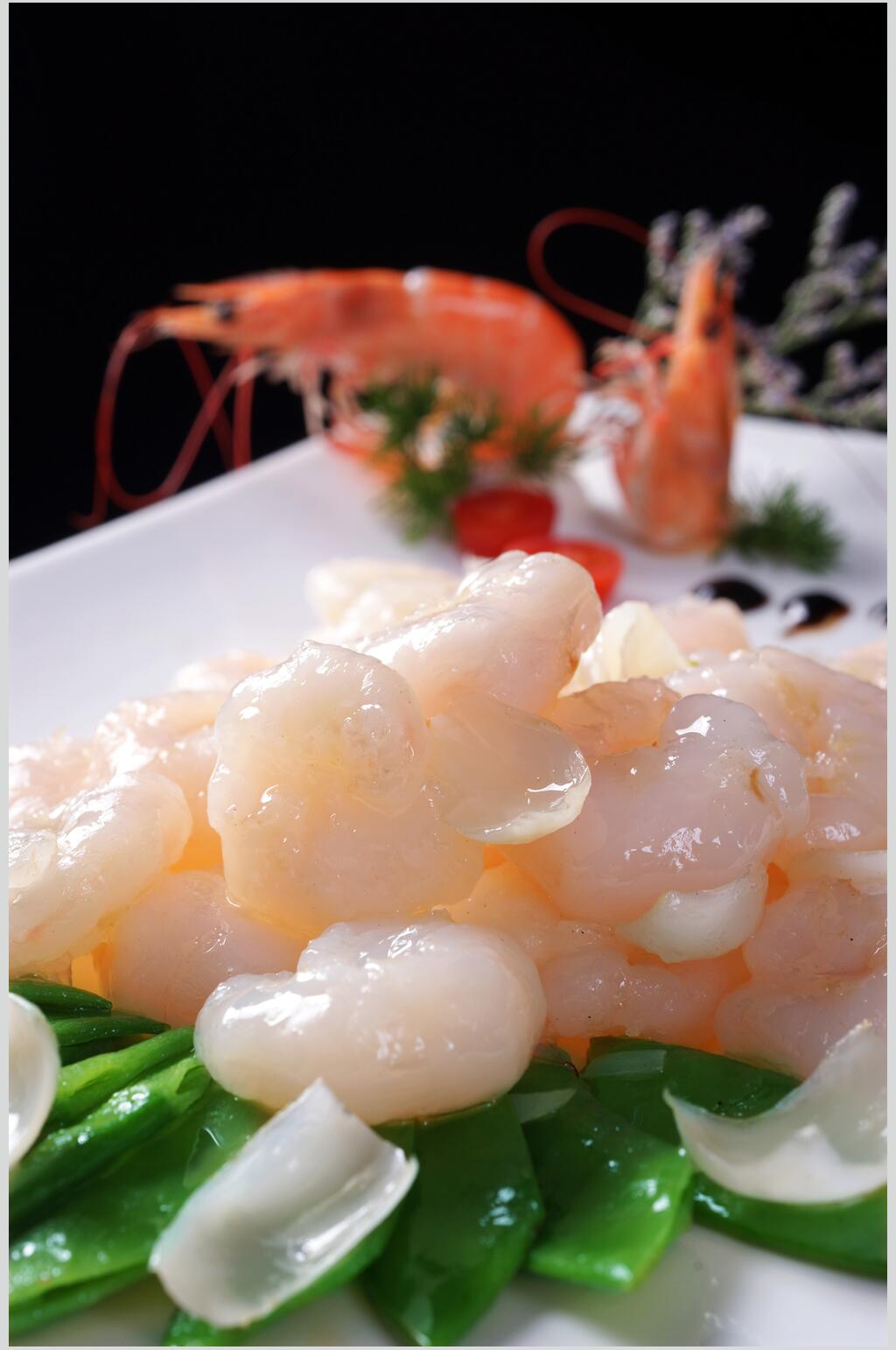 翡翠百合酿水晶虾仁美食图片素材