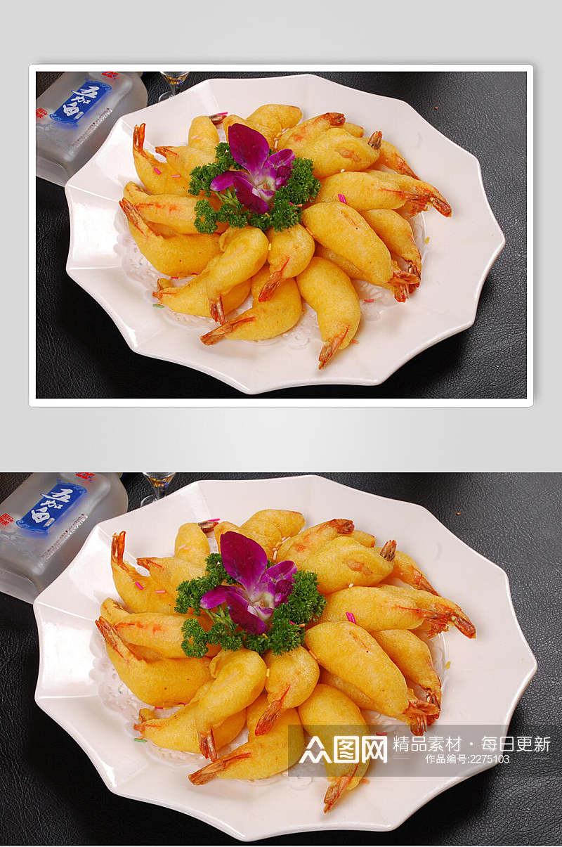 金黄美味麦香虾美食图片素材