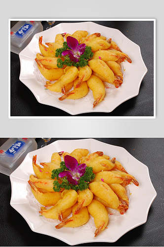 金黄美味麦香虾美食图片