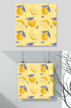 柠檬水果图案素材