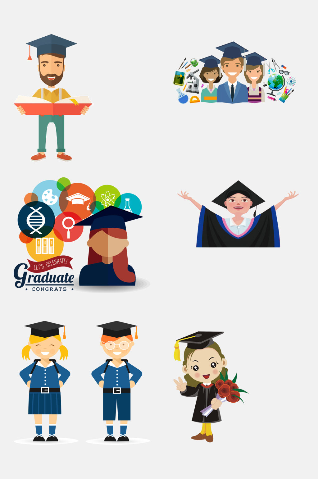 校园风大学毕业季博士帽学士帽免抠素材素材