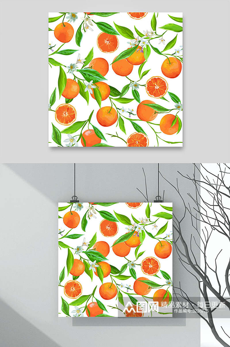 橘子柠檬底纹图案素材