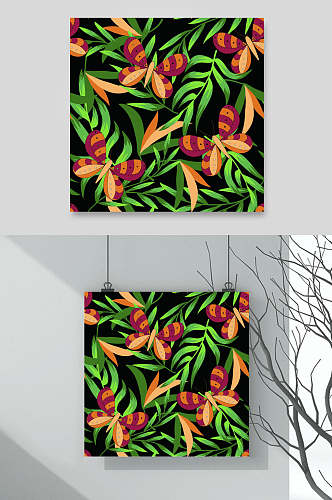 清新水彩唯美植物花卉底纹设计素材