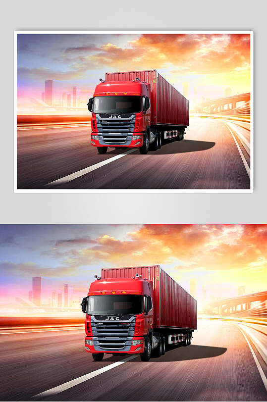 炫彩高端物流货车运输场景图片素材-众图网