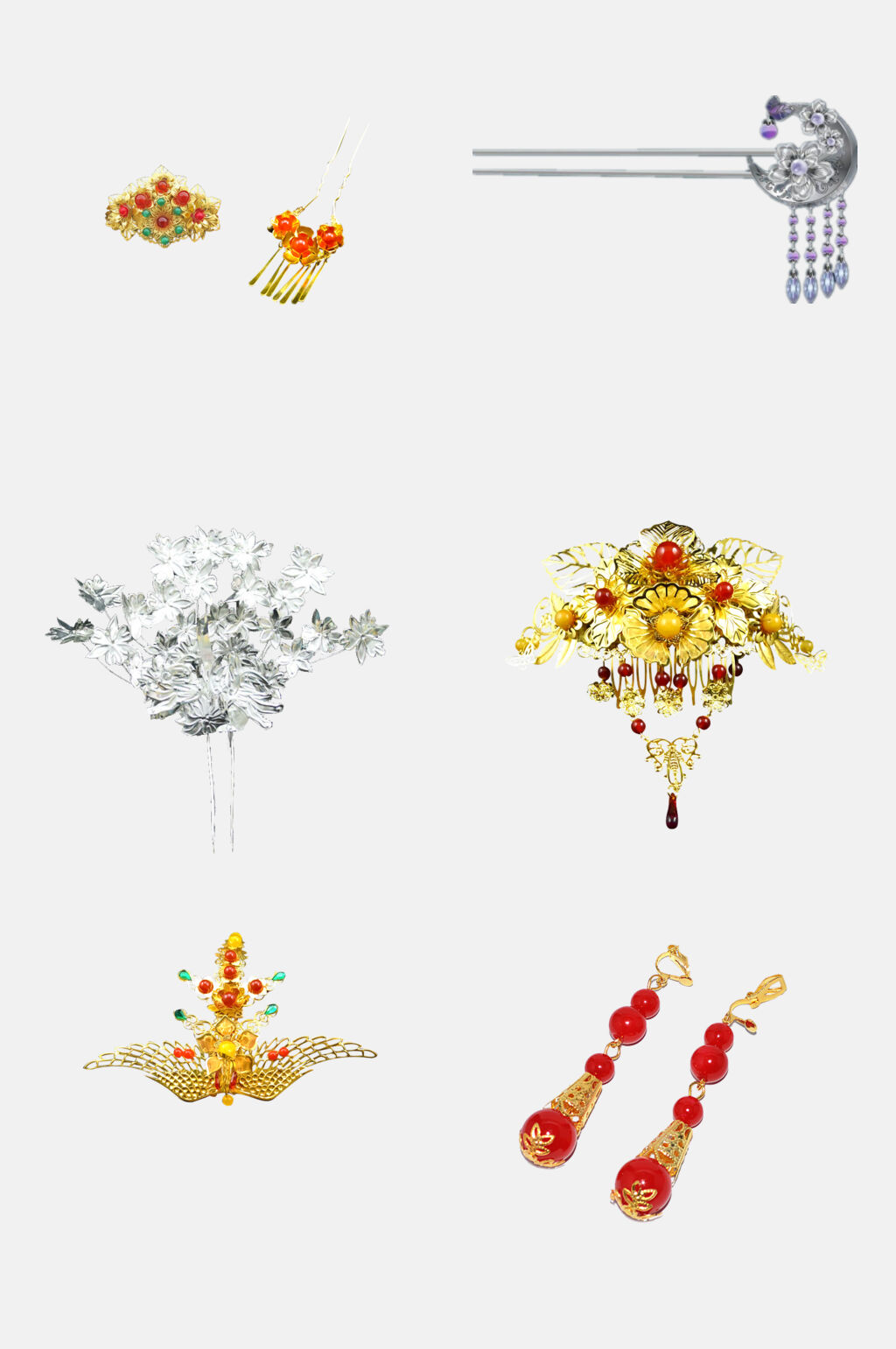 时尚古风配饰发簪免抠素材