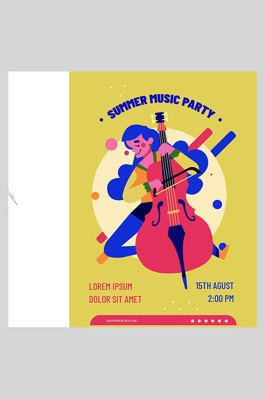 音乐节音乐会矢量插画海报