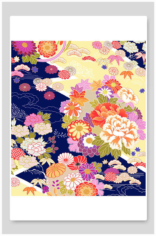 日式和风元素矢量背景素材