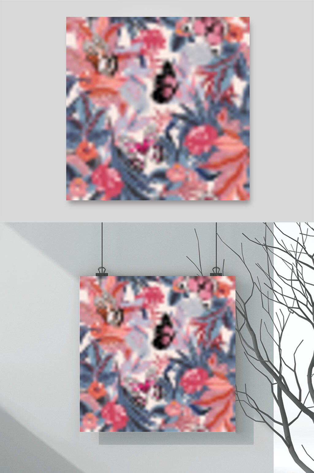轻奢花鸟花卉图片矢量背景素材素材