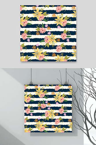 鲜花花卉花纹图案背景设计素材