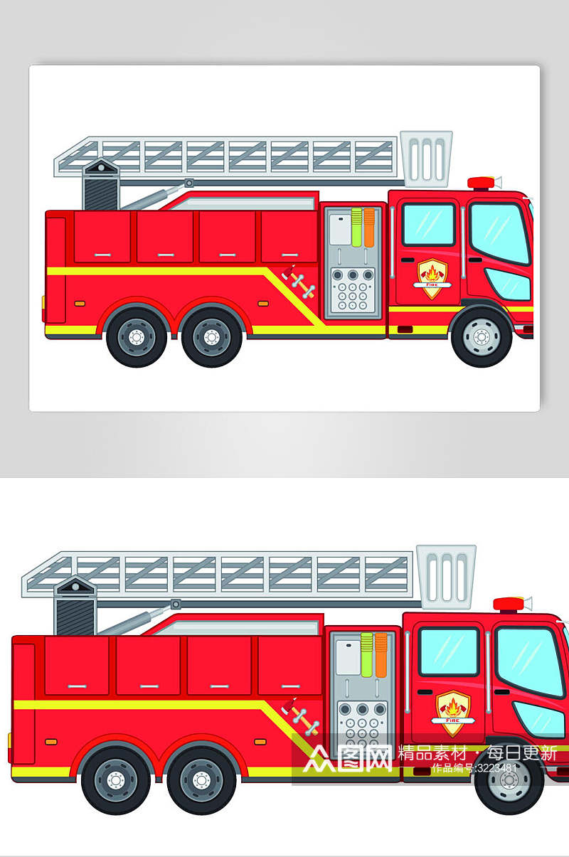 消防车交通工具矢量素材素材
