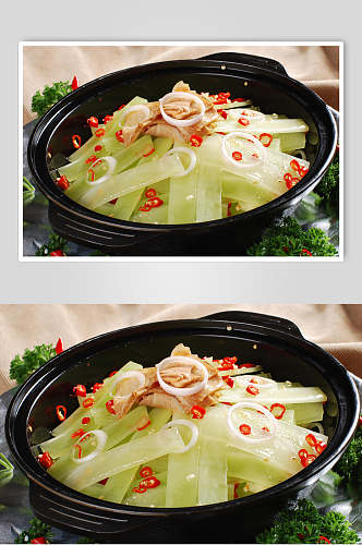 新鲜干锅笋片元份餐饮高清图片