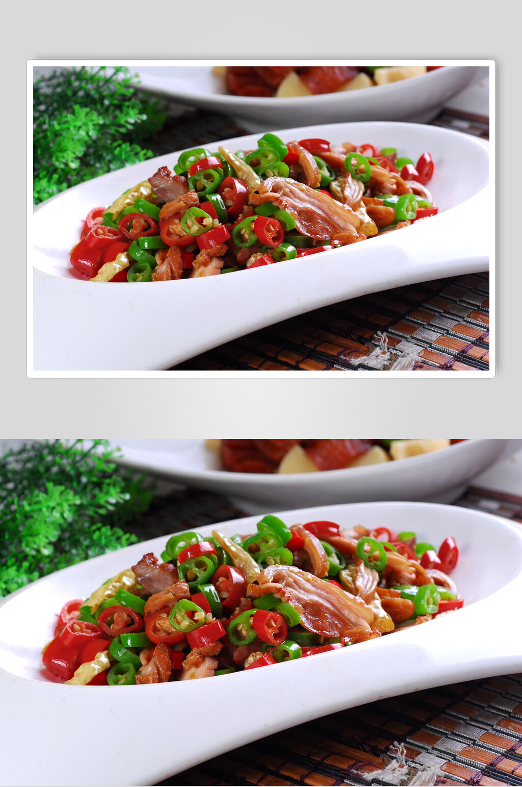 青椒野山兔美食高清图片素材
