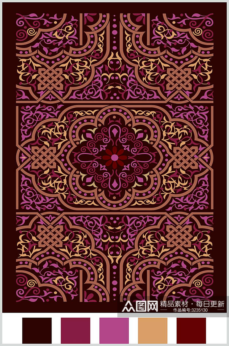 红色地毯图案素材素材
