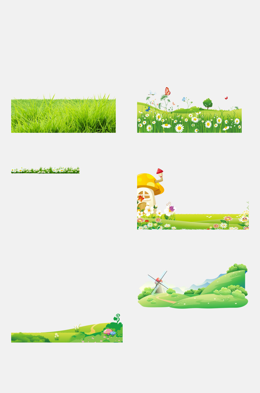 绿色花卉草地草坪免抠素材素材