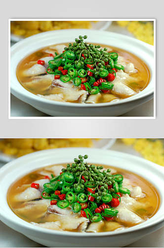 特色尖椒鱼食物高清图片