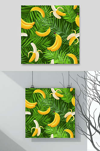 香蕉柠檬底纹图案