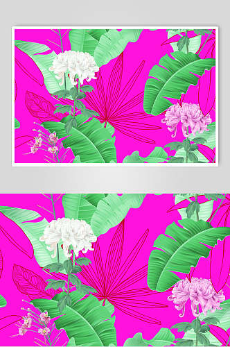 时尚手绘植物花卉背景设计素材