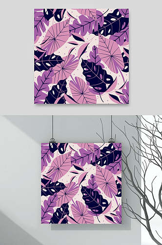 紫色水彩植物花卉底纹设计素材
