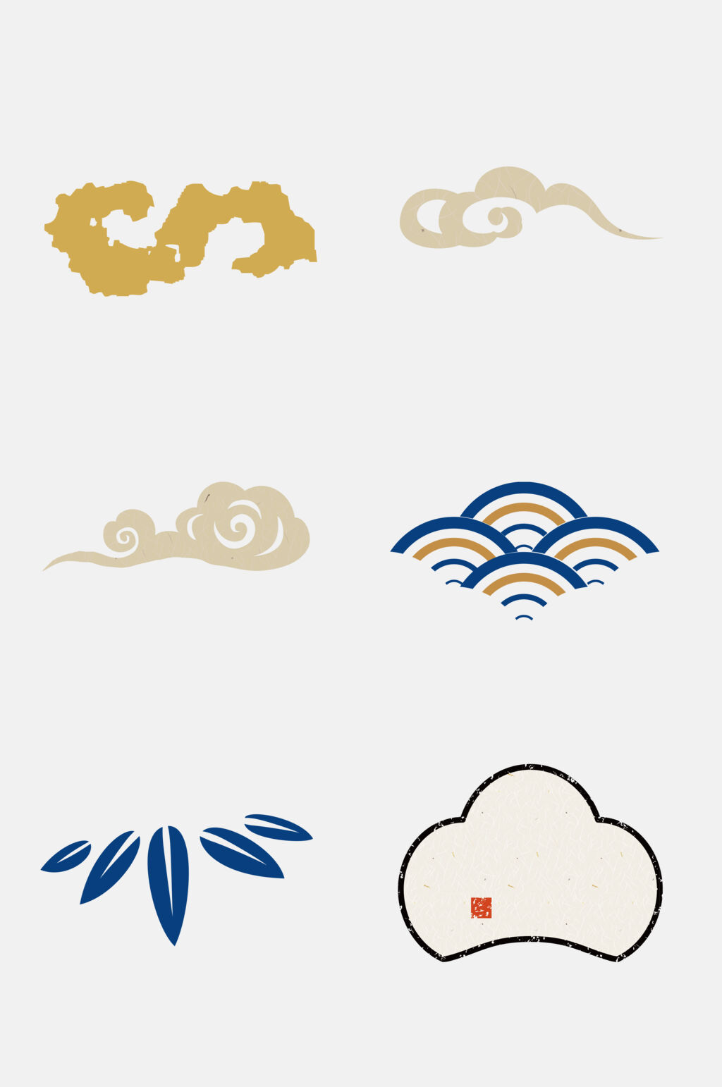 简洁日式和风边框免抠元素素材