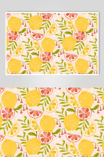 柠檬植物水果图案素材