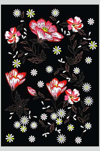 水彩创意雏菊花纹底图素材元素