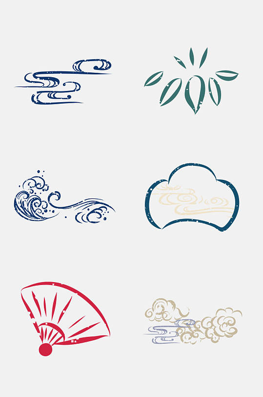 唯美日式和风边框免抠元素