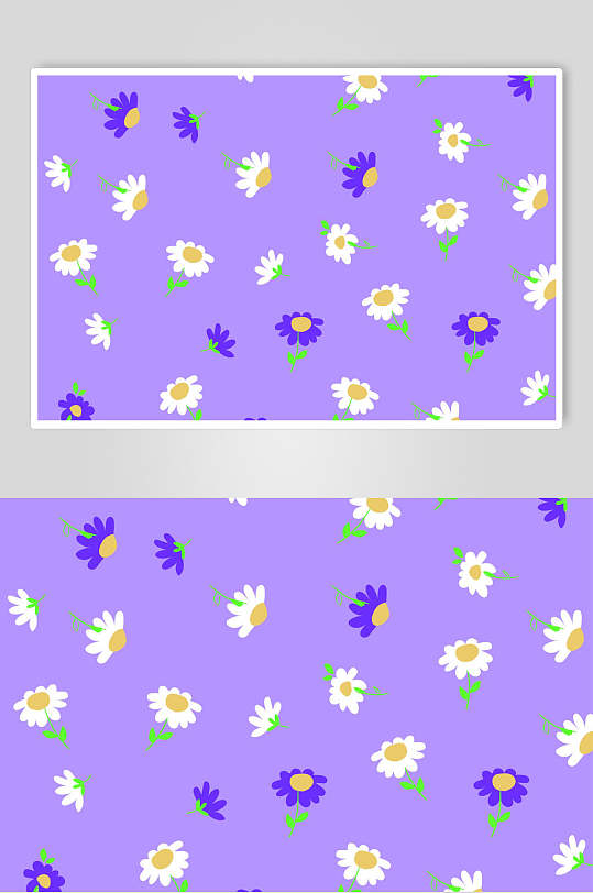 紫色雏菊花纹底图素材元素
