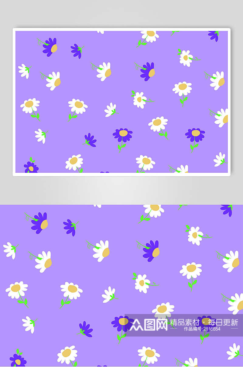 紫色雏菊花纹底图素材元素素材