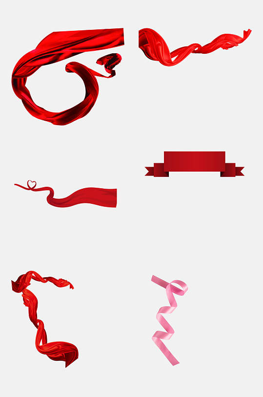 大气创意丝带绸带免抠元素