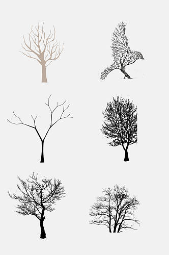 创意树木树枝树干免抠元素