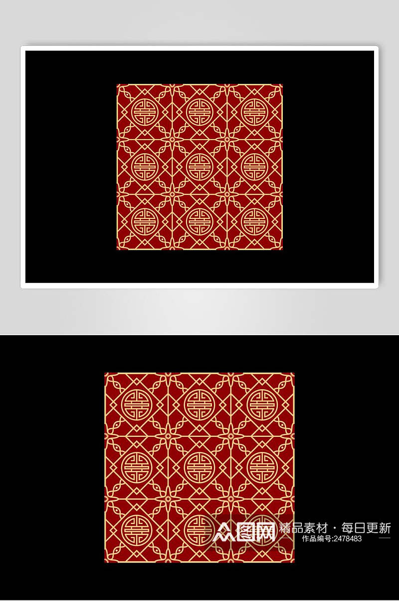 高端红金古典花纹图案素材素材