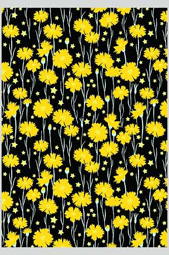 黄色雏菊花纹底图素材元素