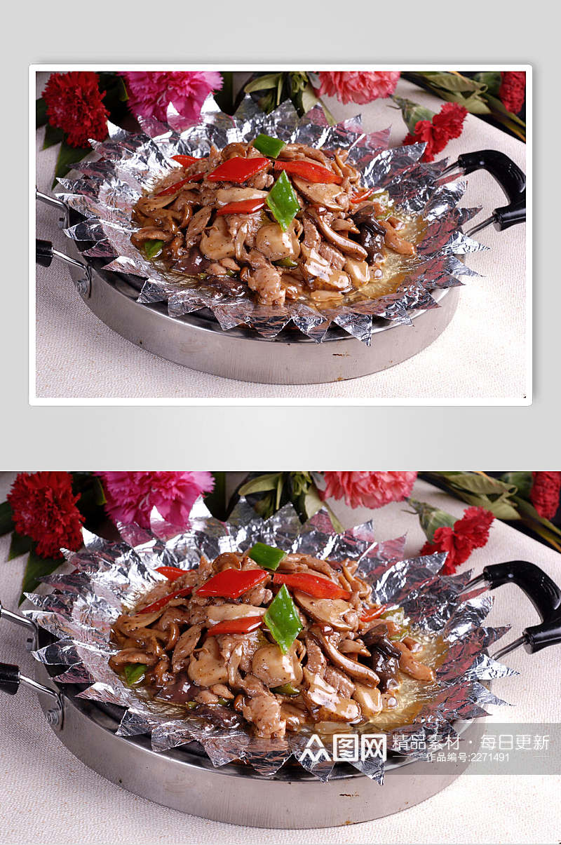 黑椒脆鹅肉美食图片素材