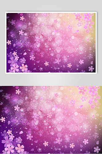 紫色花海樱花背景素材