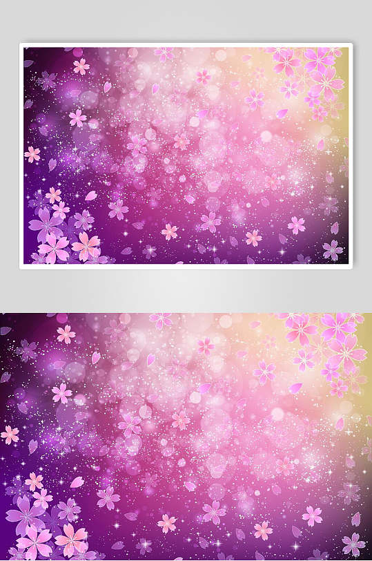 紫色花海樱花背景素材