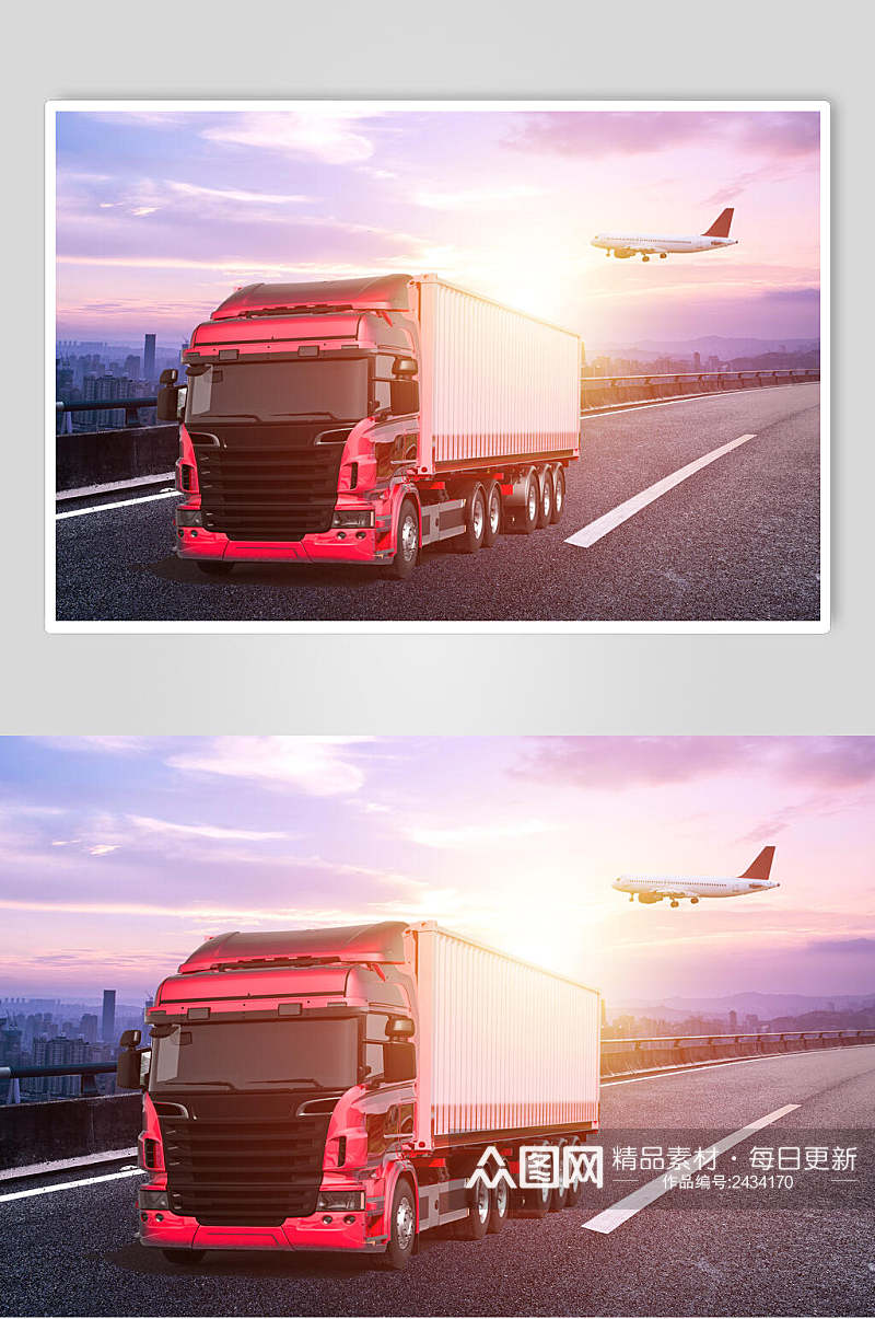 飞机物流货车运输场景图片素材素材