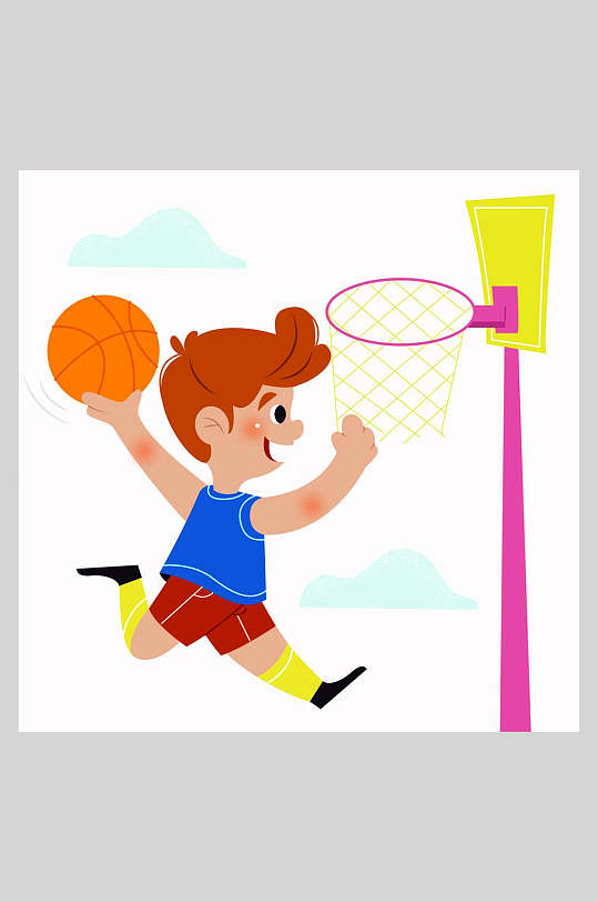 卡通儿童户外运动插画矢量素材