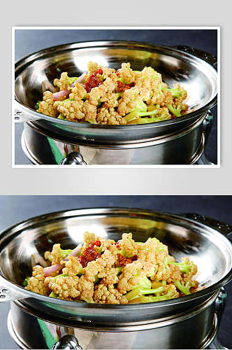 干锅有机花菜餐饮摄影图片