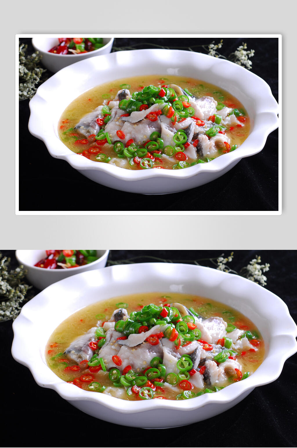 蕨粉鱼片食物高清图片素材