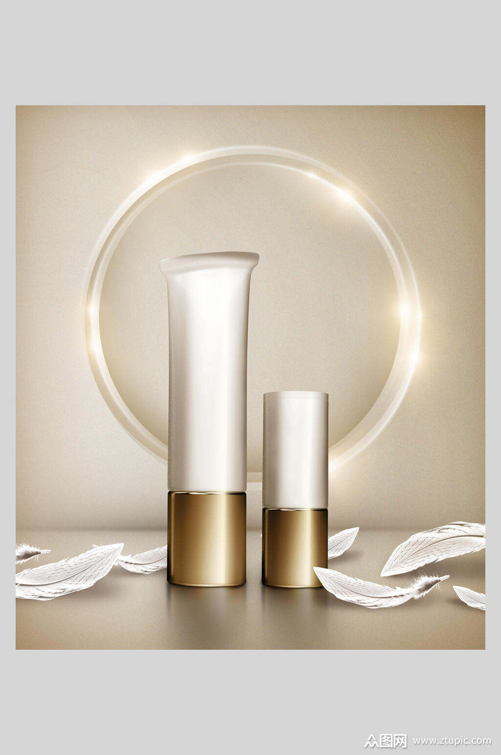 金色美妆化妆品海报素材