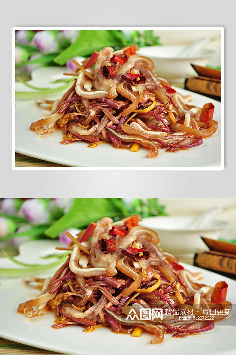 猪猪耳蕨菜炝耳丝餐饮高清图片素材