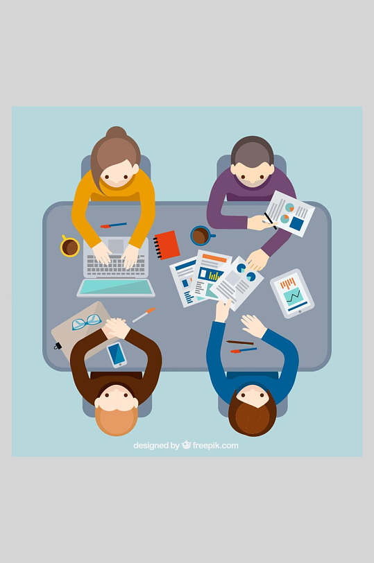 商务办公会议矢量插画素材