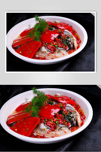 香辣剁椒鱼头食物图片