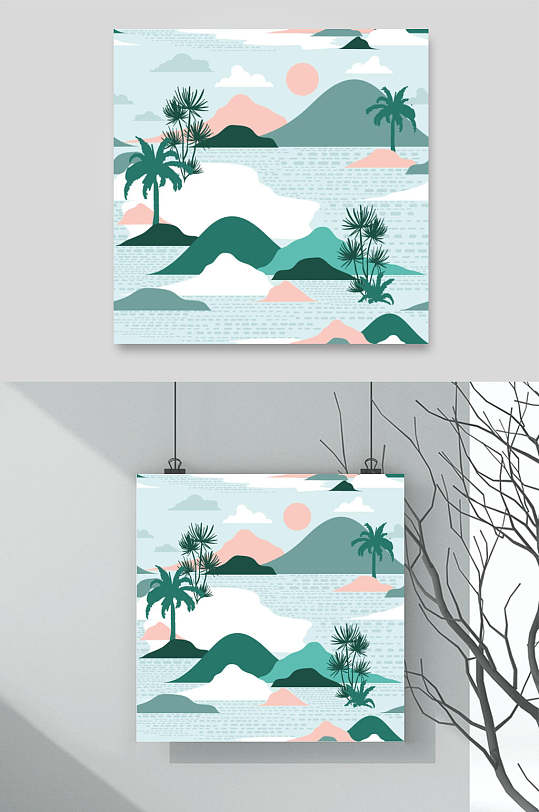 风景图案背景图片-风景图案背景设计素材-风景图案背景模板下载